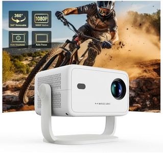 Magcubic Smart Projector L018 – 1080P Full HD, 4K Support, Android 11, WiFi 6, Bluetooth 5.0, 180° Rotatable, Portable Outdoor Projector for Phone, Laptop, TV – White