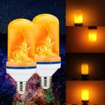 (2 Pack) Golspark LED Flame Effect Light Bulb, 4 Watt Standard E26 Base Flickering Fire Light, Halloween & Christmas Holiday Atmosphere Decorative Lamp, 4 Mode Type