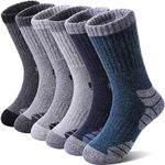 NOCIN COLOR Kids Merino Wool Hiking Socks Boys Girls Toddlers Thermal Winter Warm Boot Thick Cushion Socks 6 Pairs （6 Pairs Mix Color B，8-12 Years）