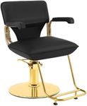 Artist hand Hair Stylist Chairs for Salon, Hydraulic Pump Salon Chair 360 Degree Swivel Barber Chair, Spa Beauty Equipment for Hair Stylists, Cosmetology, Max Load 330 LBS Gold