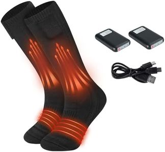 ALLC Heated Socks for Women Men, USB Rechargeable Thicken Cotton Socks UK with 4500mah Battery, Double-Sided Heating Socks, for Arthritis Winter Outdoor Ski Cycling Sports (black)