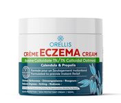 Orellis Natural Eczema Cream with Organic Colloidal Oatmeal, Calendula, Propolis for Body and Face, Children and Adults. Treatment for Dermatitis and Itch relief. Fragrance Free Non-Greasy Ointment Soothe Skin Irritations. 100ml