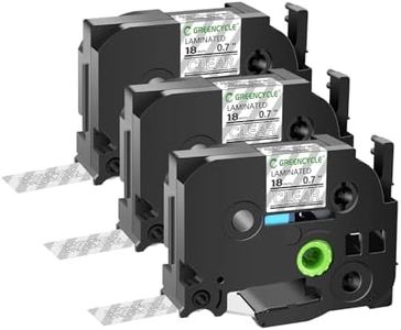 GREENCYCLE 3 Pack Compatible for Brother P-Touch White on Clear TZ TZe 3/4" 18mm 0.7 inch Laminated TZe-145 TZe145 TZ-145 TZ145 Label Tapes for PT-P700 PT-1750 PT-1800 PT-D400