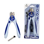 Thunderpaws Professional-Grade Dog Nail Clippers with Protective Guard and Safety Lock (Medium to Large Breeds, Blue)