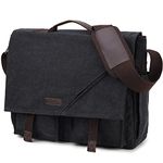 Messenger Bag for Men,Vintage Water Reistant Canvas 17 Inch Laptop Bag Satchel Shoulder Bag Gray