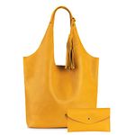 Montana West Slouchy Hobo Bags for Women Soft Designer Shoulder Purses Ladies Top Handle Handbag, Mustard Yellow
