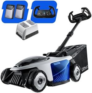 Litheli Easysurge Tondeuse à Gazon sans Fil 43cm, 2X 20V Batteries 4.0Ah, Autotractée (2,2-4,7 km/h), Bac 50L, 25-75 mm Hauteur Réglable, pour Pelouses jusqu'à 500m²