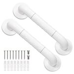 Fanwer 2 Pack Anti Bathroom Grab Rail,White Stainless Steel Shower Hand Rail,Safety Hand Rail Support for Elderly, Children and Disability