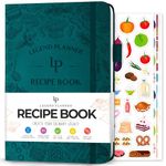 Legend Recipe Book – Blank Family Cookbook to Write In Your Own Recipes – Empty Cooking Journal – Personalized Cooking Notebook, Hardcover, A5, 58 Recipes In Total (Dark Teal)