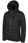 Mens Lightweight Waterproof Jacket Soft Water Resistant Packable Hooded Puffer Coats Winter Casual Outdoor Body Warmer Thicken Insulated Jacket Black