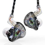 Yinyoo KBEAR Storm Professional in Ear Headphones Monitor Earphones for Singers Drummers Musicians Bassists, Custom Wired Earbuds IEM, Hi Res Detachable OFC Silver-Plated Cable Auriculares