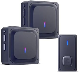 BN-LINK Wireless Doorbell with 2 Receivers Easy Installation, Waterproof Door Bell Adjustable Volume, 1000Ft Range, 58 Chimes & LED Flash, Perfect for Homes, Offices, Apartments (Black)