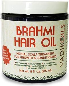 Vadik Herbs Brahmi Hair Oil (8 oz) All natural herbal hair oil for hair growth, hair conditioning, dandruff and dry scalp with Rosemary Oil | Herbal scalp treatment