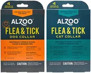ALZOO Flea & Tick Dog Collar for Medium Sized Dogs and Cats Bundle, Helps Repel Fleas, Ticks & Mosquitoes, 100% Plant-Based Active Ingredients