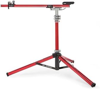 FEEDBACK SPORTS | Sprint Bike Repair Stand | Compact Bicycle Workstand W/Tripod Base | 360-Degree Rotation | Dropout Style Mount | Red