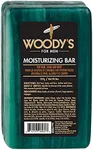 Woody's 3-in-1 Moisturizing Bar for Men, For Hair, Shave, and Body, All-Purpose Massage Bar Soap, Gentle Massage, Adds Moisture, for All Hair and Skin Types, Peppermint Fresh Scent, 8 oz. 1-pc