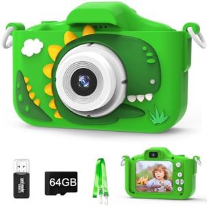 Kids Camera Toys for 3-8 Year Old Girls Boys, 48MP Dual Lens 1080P Toddler Camera for Kids with 64GB SD Card, Kids Digital Video Camcorder Camera, Selfie Camera for Kids Christmas Birthday Gifts