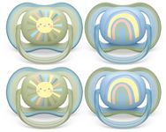 Philips Avent Ultra Air Pacifier 0-6m, Smiling Sun/Blue Rainbow, 4 pack SCF085/49