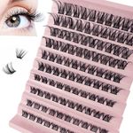 CNMTCCO Lash Clusters, 120Pcs DIY lash Extenisons 8-16MM D Curl Fluffy Individual Natural Wispy Lashes Reusable Eyelash Extension at Home (Fluffy)