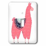 3dRose LSP_280220_1 Fun Creative Fluffy Pink Llama Wearing a Saddle Blanket Toggle Switch