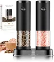 Electric Salt and Pepper Grinder Set Automatic Battery Pepper Mill Shakers Adjustable Coarseness Upgraded Larger Capacity with Led Home and Kitchen Appliances for New House Warming Gifts