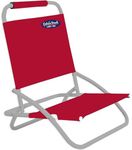 Cabana Beach Folding Beach Chair, 1 Position Lightweight and Portable Foldable Outdoor Camping Chair, Tango Red