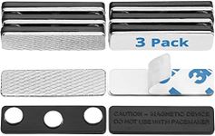 Mata1-USA No-Pin Design Name Tag Magnets (3 Badge Holder Magnets, 1.75 x 0.4 inches), Name Tag Magnet Backs w/ 3 Extra-Strong Neodymium Magnets for ID Badge Holders