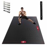 HAPBEAR Extra Large Exercise Mat- 8'x6'x8mm(1/3 inch), Non-Slip, Ultra Durable, Thick Workout Mats for Home Gym Flooring Cardio, Yoga Mats for Fitness, High-Density Exercise Mat, Shoes-Friendly