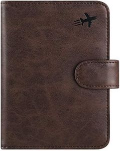 Passport Holder Cover Wallet RFID Blocking Leather Card Case Travel Accessories for Women Men, Z _ #Chocolate, Classic