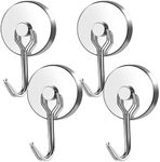 MIKEDE Magnetic Hooks Heavy Duty, 110LB Swivel Swing Strong Magnetic Hooks Cruise,Neodymium Hook Magnets for Home, Kitchen, Workplace, Metal Door, Office and Garage - Pack of 4