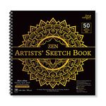 Zen Sangam Artists’ - Square Spiral Sketchpad Drawing Notebook - 150 GSM - Ultra Smooth Surface - 50 Sheets (100 Pages) - Size (20cmx20cm) - Wiro Sketchbook