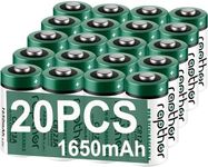 rapthor CR123A Lithium Batteries 1650mAh High Power UL Certified 3V Non-Rechargeable Battery with Built-in PTC for Flashlight Toys Alarm System Microphones (Not for Arlo) (20)