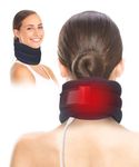 Comfheat Heated Neck Brace for Neck Pain Relief and Support, Soft Foam Cervical Collar with Neck Heating Pad, Adjustable Heating Neck Support Brcae for Neck Relax