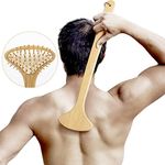 beerfingo Large Curved Bamboo Back Scratcher - 59 Points Provide Instant Itch Relief, Curved Handle & Air Cushion, Easy to Reach Itch Point, Back Massager Thanksgiving gift for Men Women Adults