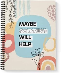 Softcover Swearing Helps 8.5" x 11" Snarky Spiral Notebook/Journal, 120 College Ruled Pages, Durable Gloss Laminated Cover, Black Wire-o Spiral. Made in the USA