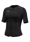 Hevto Women Wetsuits Tops 2mm Neoprene Jacket Short Sleeve Surfing Kayak SUP Wet Suit for Water Sports (Tops Short, XS)