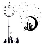 VINFUTUR 2 Sets Cats Wall Stickers Lamp Cats Pair Cats Wall Decals Self Adhesive for Kids Room Nursery Room Living Room Bedroom Stairs