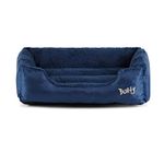 Bunty Deluxe Dog Bed - Small to XXL Calming Washable Dog Bed - Non-Slip Base, Raised Walls, Fleece Lined Interior, Plush Cushioning, Insulates & Retains Heat - Medium, Blue