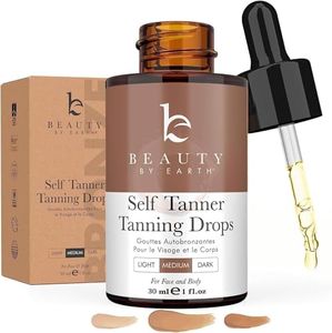 Self Tanning Drops - USA Made with Natural & Organic Ingredients, Medium Face Tanning Drops to Add to Lotion, Moisturizing Bronzing Tanner for Face & Body, Toxin Free Tanner for Fake Tan