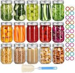 Mcupper Mason Jars 16 oz with Lids 