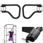 SELEWARE Dip Bar Attachment for 3" x 3" with 5/8" Hole Power Cage Squat Rack, Set of 2 Heavy Duty Steel Dip Handles with Safety Pin, Multi Grip Positions for Home Gym Strength Training