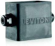 Leviton 3059F-1E Portable Outlet Box, Single-Gang, Standard Depth, Feed-Thru Style, Cable Diameter 0.230-Inch 0.546-Inch, Black