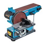 KATSU Tools 375W Bench Belt and Disc Sander – 150mm Disc, 100 x 914mm Sanding Belt, Adjustable Table & Dust Extraction – Ideal for Wood Metal Plastic, Model 100198