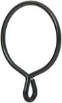 Ivilon Drapery Eyelet Curtain Rings - 2.3" Ring for Curtain Hook Pins, Set of 14 - Black