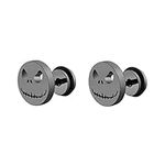 GAUEIOUR Skull Stud Earring,Exquisite Black Fashion Earrings, Punk Hip Hop Style Stainless Steel Skull Head Jewelry, Unisex, Personalized Fashion Gift (Black)