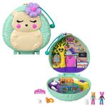 Polly Pocket Hedgehog Cafe Compact, Café & Pet Theme, Micro Polly Doll & Friend Doll, 2 Animal Figures,, Fun Features & Surprise Reveals, Great Gift for Ages 4 Years Old & Up, GTN15