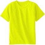 Kanu Surf Boys' Short Sleeve UPF 50+ Rashguard Swim Shirt, Solid Yellow, Medium (10)