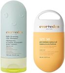 Evereden Kids Sunscreen SPF 50 & After Swim Kids Shampoo: Summer Set for Toddlers, Kids, & Whole Family - UVA/UVB Protection & Water-Resistant SPF | Detoxing Hair & Scalp from Dirt & Sweat Shampoo