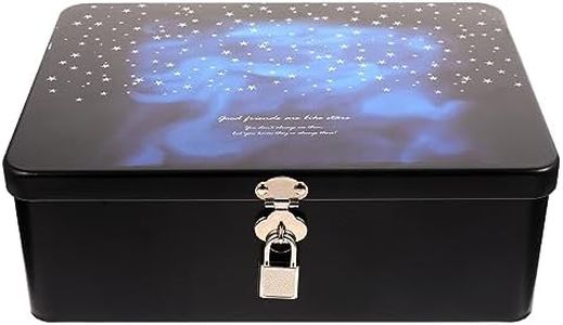 Artibetter Caja De Lata Con Cerradura Caja De Recuerdo De Hojalata Vintage Contenedor De Cartas Lata Grande Para Galletas Con Llave Para Joyería Regalo Dinero