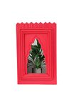 WHF Wood Painted Wall Hanging Jharokha Inside Mirror, Wooden Wall Hanging, Wooden Wall Panel .(RED)(1 Piece)